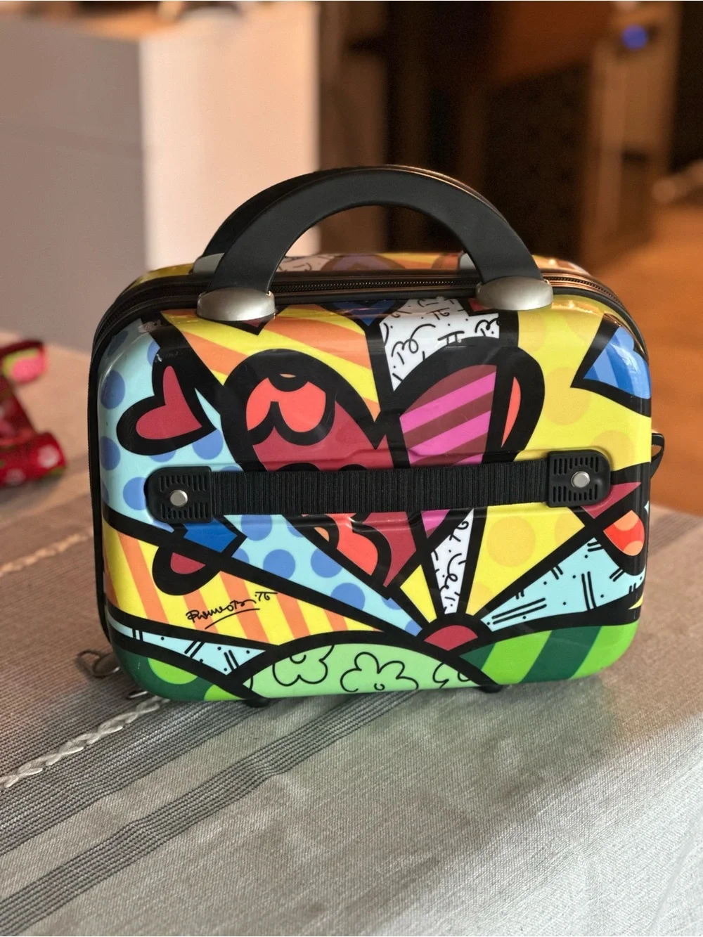 Heys x Romero Britto Hard Shell Cosmetic Train Case Makeup Travel Case